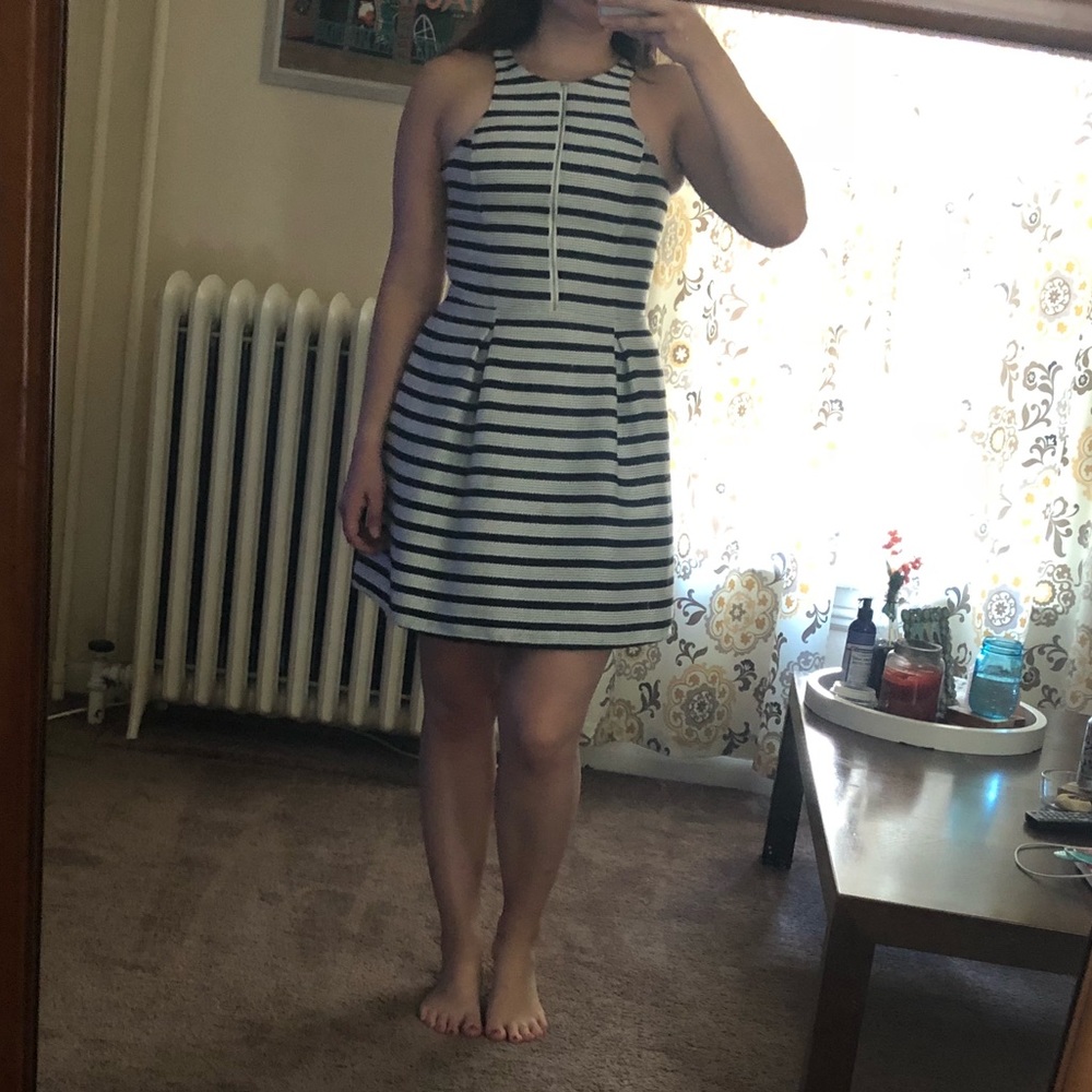 Stripped black and white knitted dress